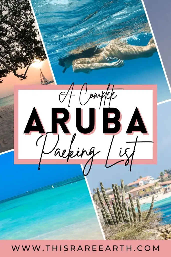 A Complete Aruba Packing List Pinterest pin.
