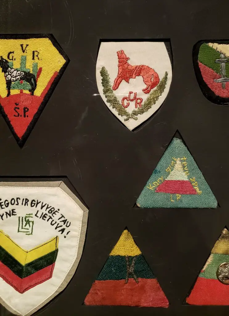 Lithuanian army patches seen in The KGB Museum in Vilnius - Museum of Occupation and Freedom Fights.