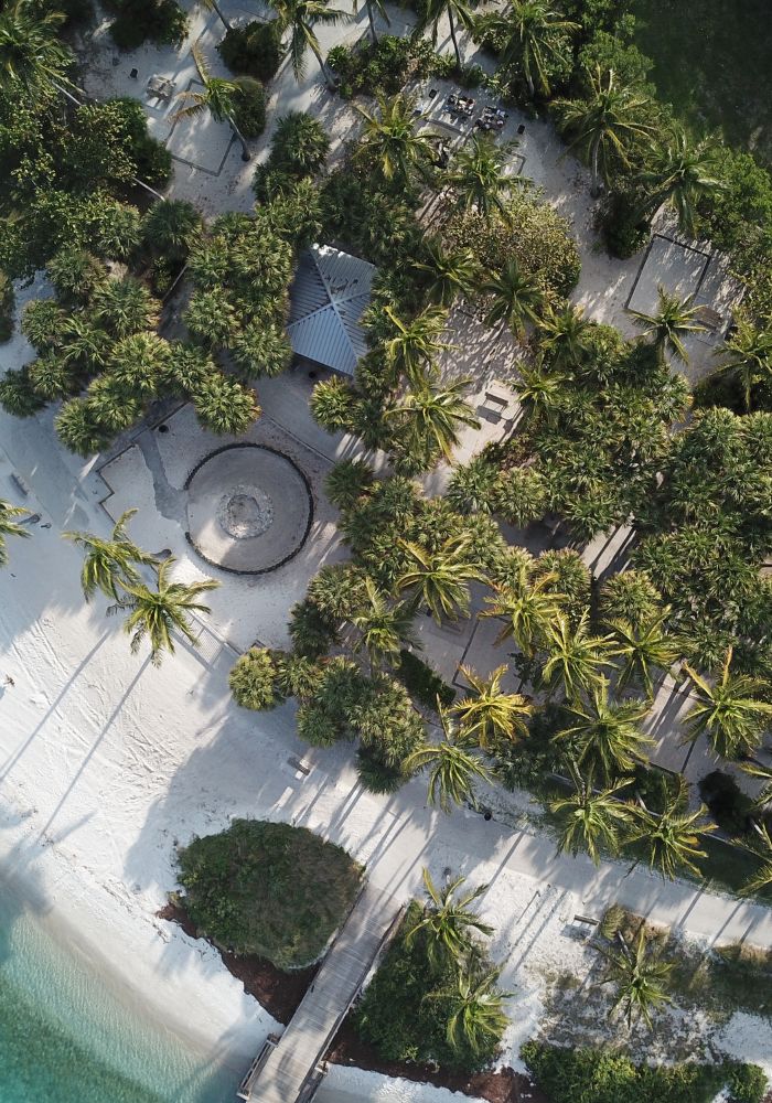 An aerial view of where to camp when Visiting Peanut Island, Florida.