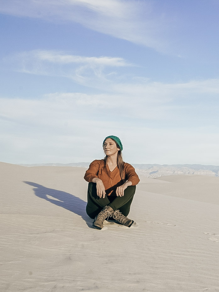 Monica wearing The Best Hiking Gear for Women on the desert hike.