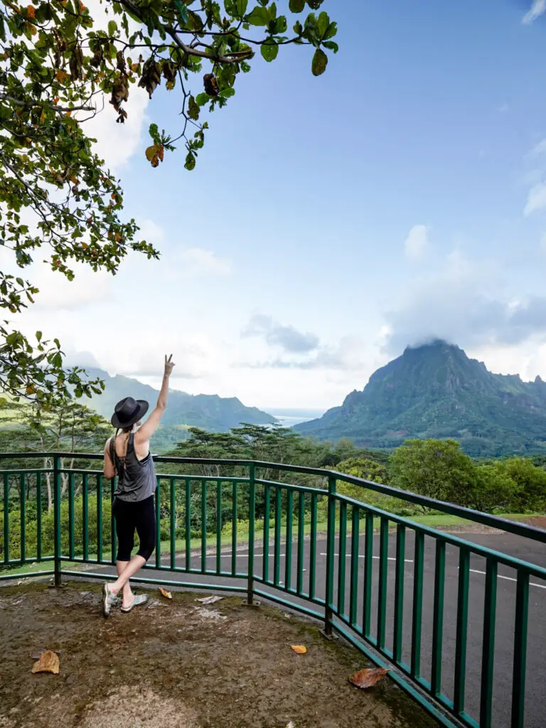 Monica overlooking Belvedere Lookout, The Tahiti to Moorea Ferry: A Complete Guide.