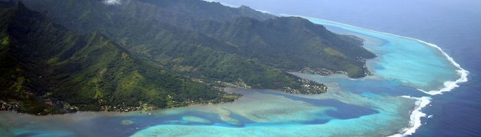 The island of Moorea from above - a French Polynesia travel guide.