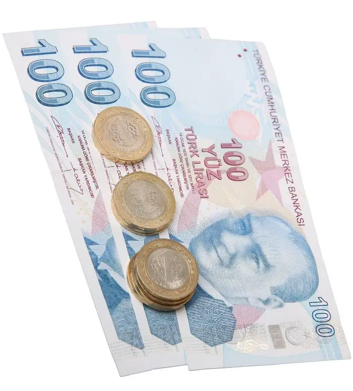 Turkish Lira and coins.