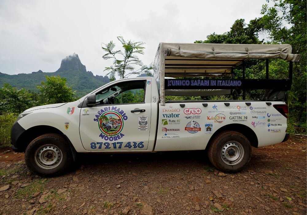 A truck used for 4x4 tours, one of Things To Do in Moorea, French Polynesia.