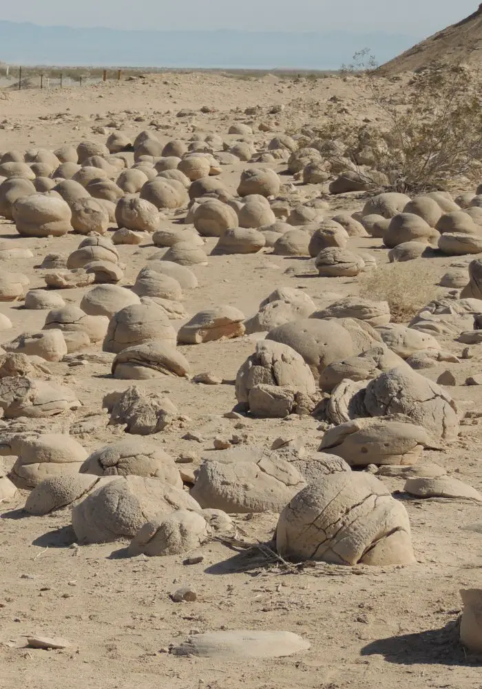 Round sandstone boulders in Anza Borrego Desert State Park.