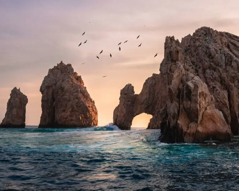 The famous Arch at sunset - a landmark to consider when comparing Cabo San Lucas vs San Jose del Cabo Travel.