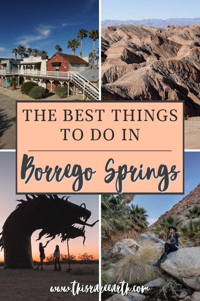 Things To Do in Borrego Springs, California Pinterest pin.