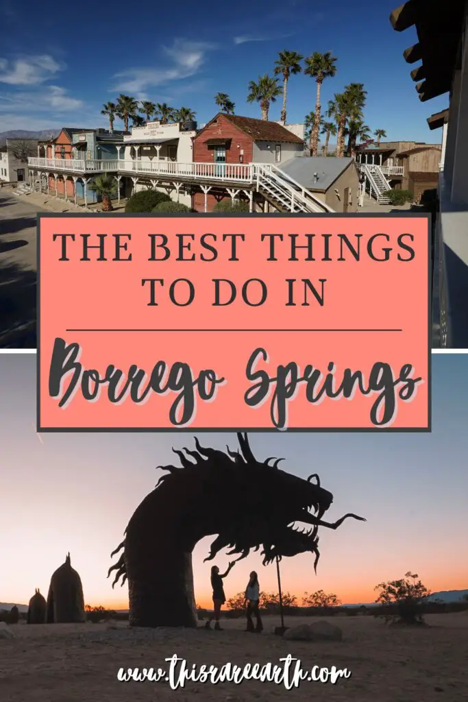 Things To Do in Borrego Springs, California Pinterest pin.