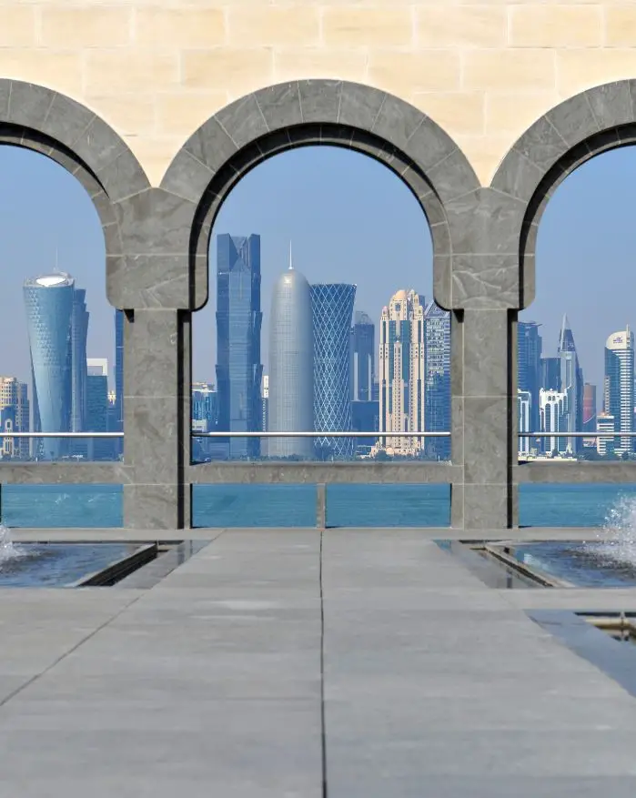 The Doha skyline from the Corniche - Is Qatar Safe For Women? Solo Female Travel Tips.