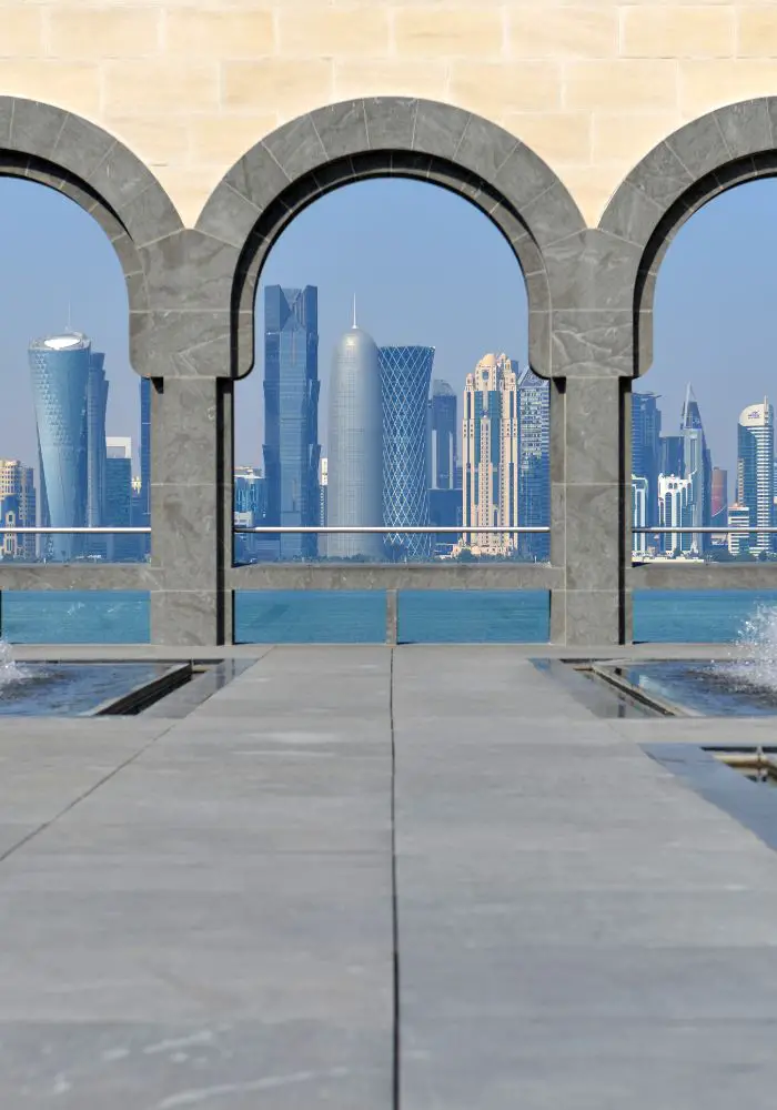 The stunning architecture at the Corniche, a must see spot on any One Day in Doha Itinerary.