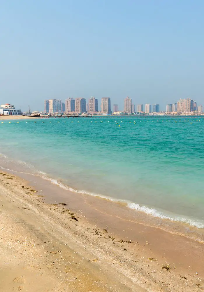 The blue water at Katara Beach, one of the best Places To Visit in Doha, Qatar.