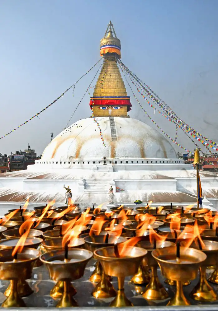 Boudhanath Stupa, one of the Best Places To Visit in Kathmandu, Nepal.