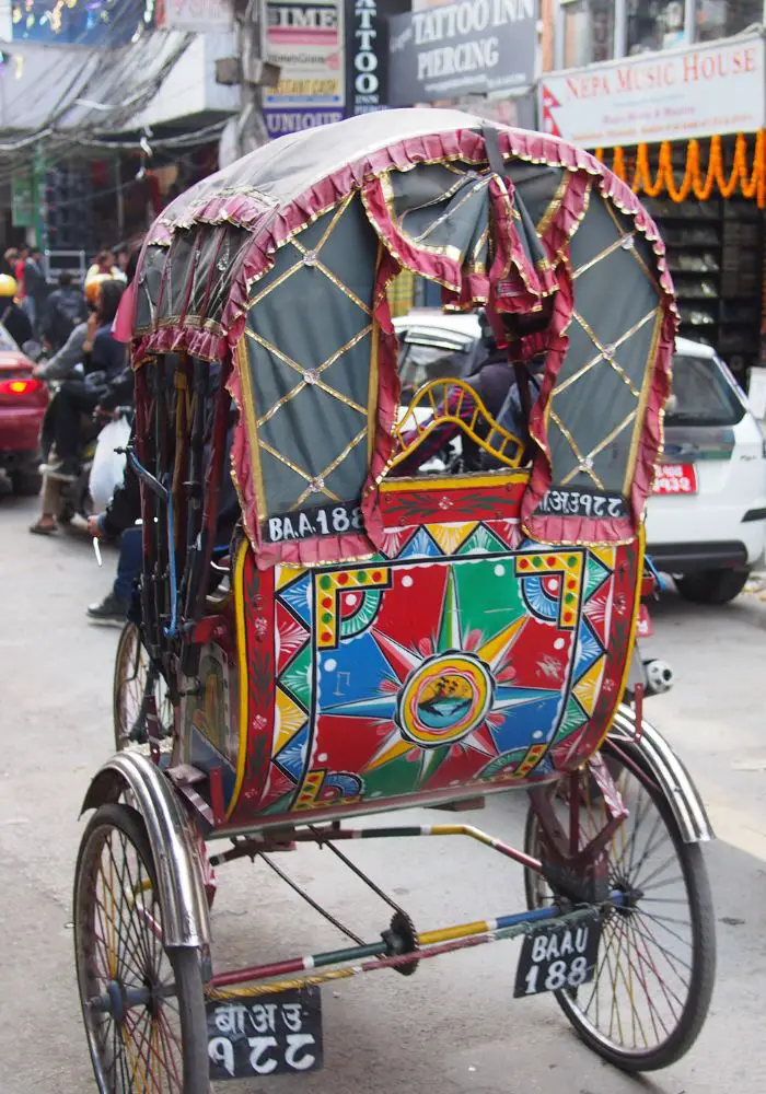 A colorful tuk tuk in Kathmandu - Is Nepal Safe for Solo Female Travel?