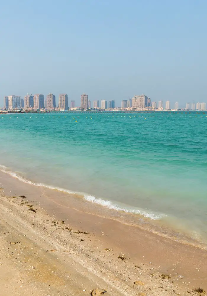The bright blue water at Katara Beach, one of the best Things To Do in Katara Cultural Village in Doha.