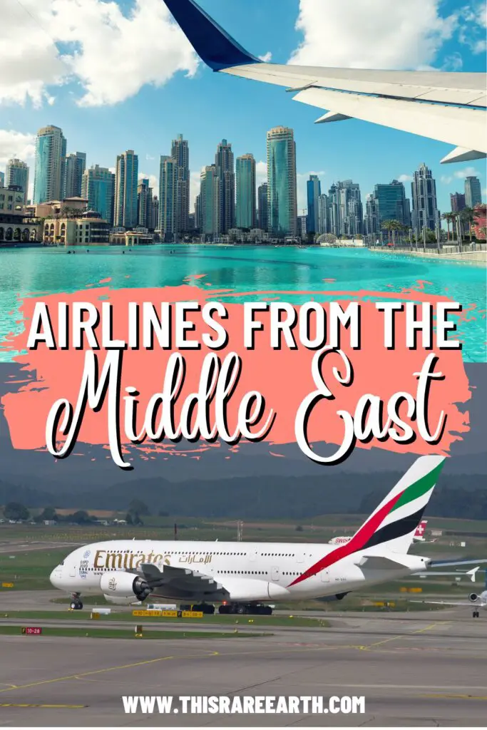 Airlines from the Middle East Pinterest pin.