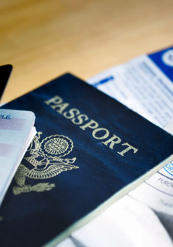 An American passport, needed for entering Aruba.