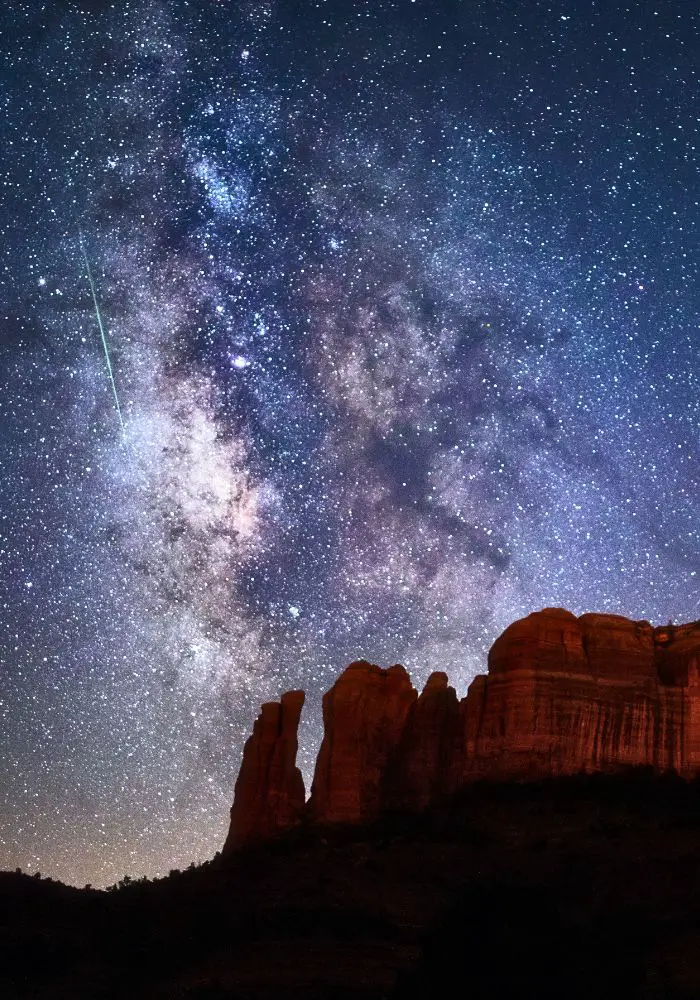 The milky way in Sedona's dark black skies - one of the most Unique Things To Do in Sedona, Arizona.
