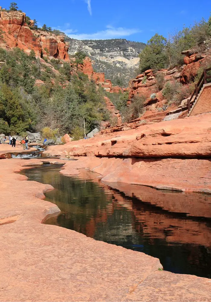 The red drenched Slide Rock State Park -  one of the most Unique Things To Do in Sedona, Arizona.
