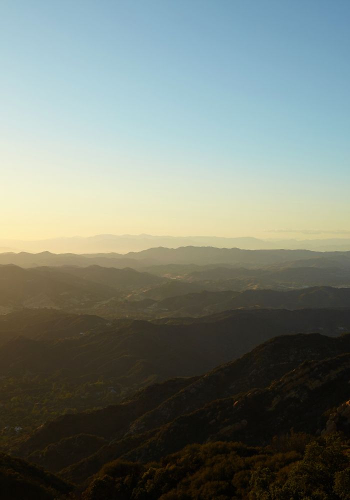 The Malibu hills stretching out into the sunset on one of the best hiking trails in SoCal.