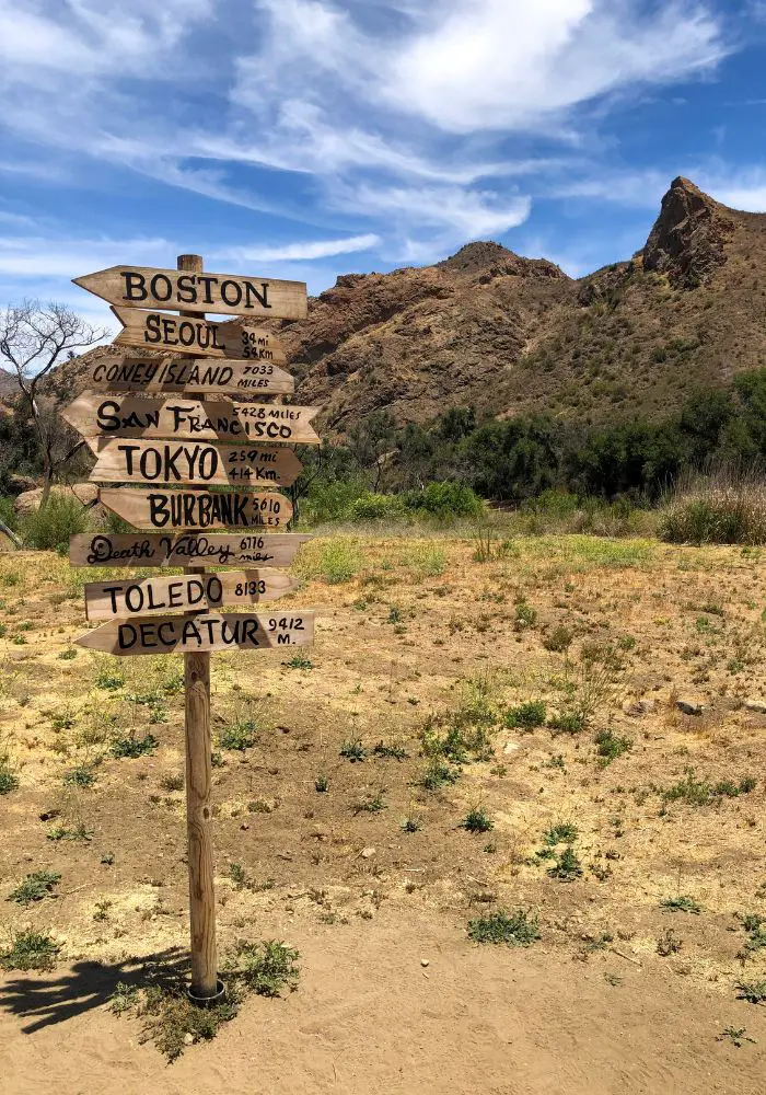 The wooden MASH sign seen on one of the best hiking trails in southern California.