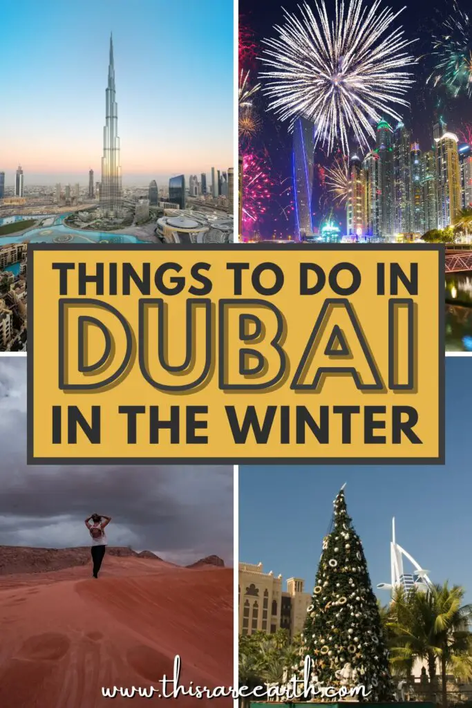 Dubai in Winter Pinterest pin.