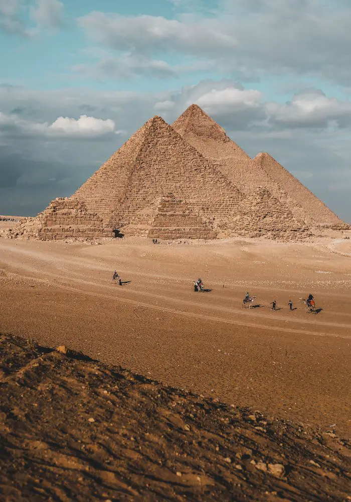 The Pyramids of Giza from a hilltop - is Egypt expensive to visit?