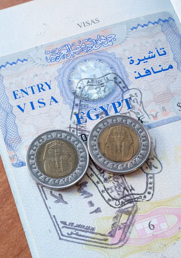 And entry visa in a passport which costs in Egypt $25 USD.