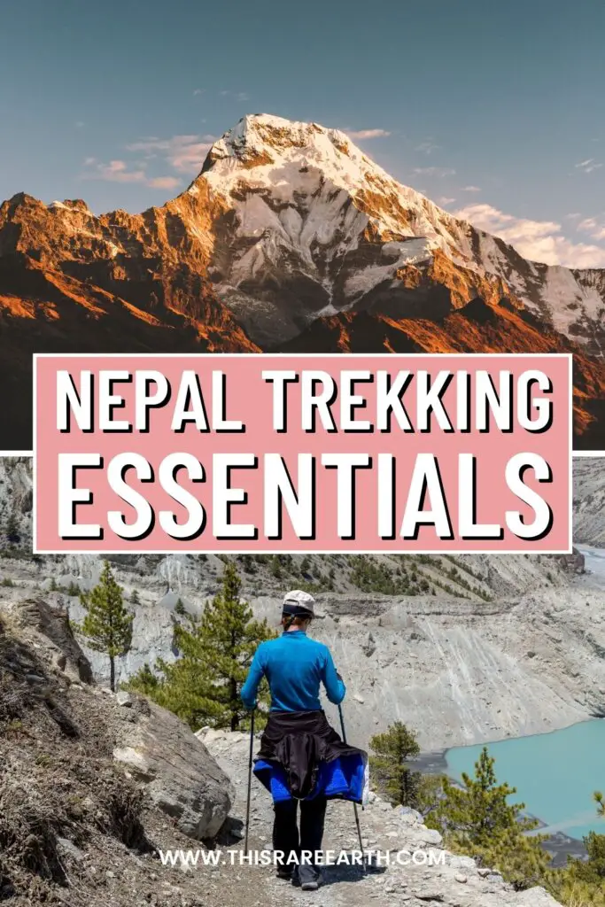 Nepal Trekking Essentials Packing List Pinterest pin.