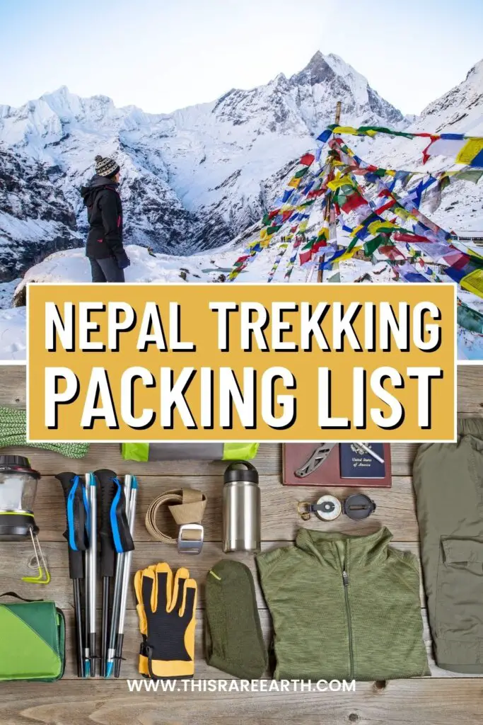 Nepal Trekking Packing List pinterest pin.