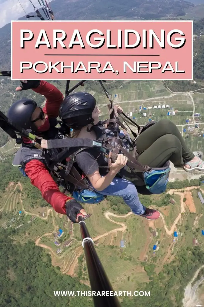 Paragliding in Pokhara, Nepal Pinterest pin.