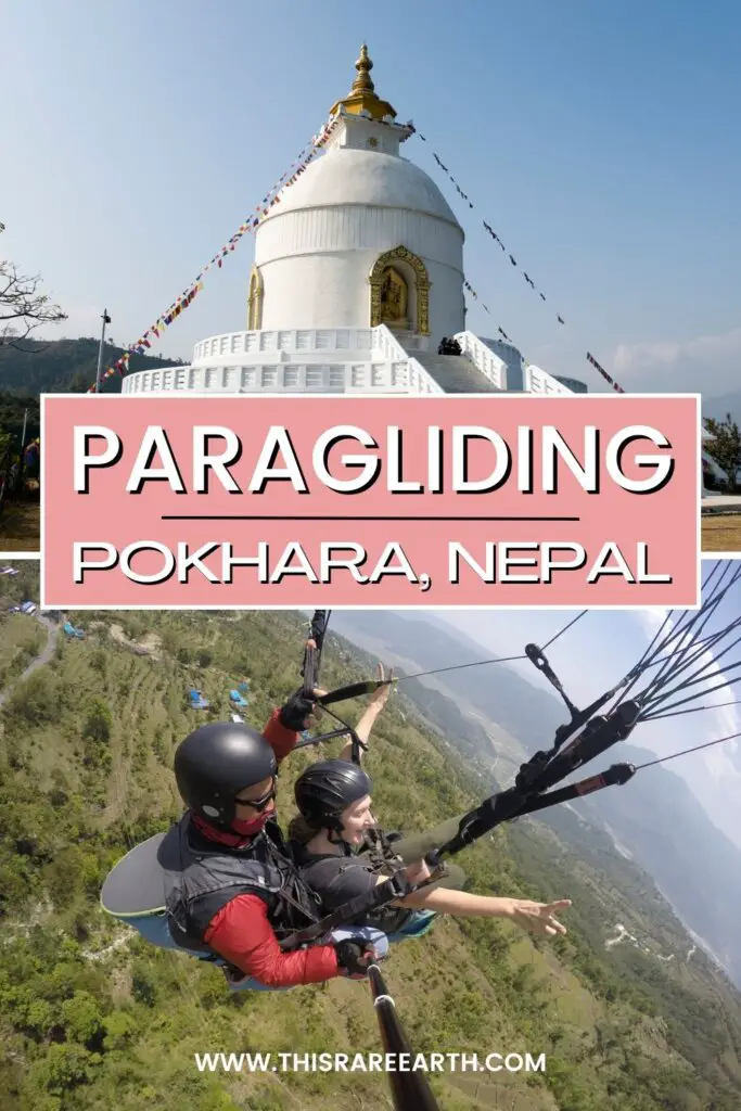 Paragliding in Pokhara, Nepal Pinterest pin.