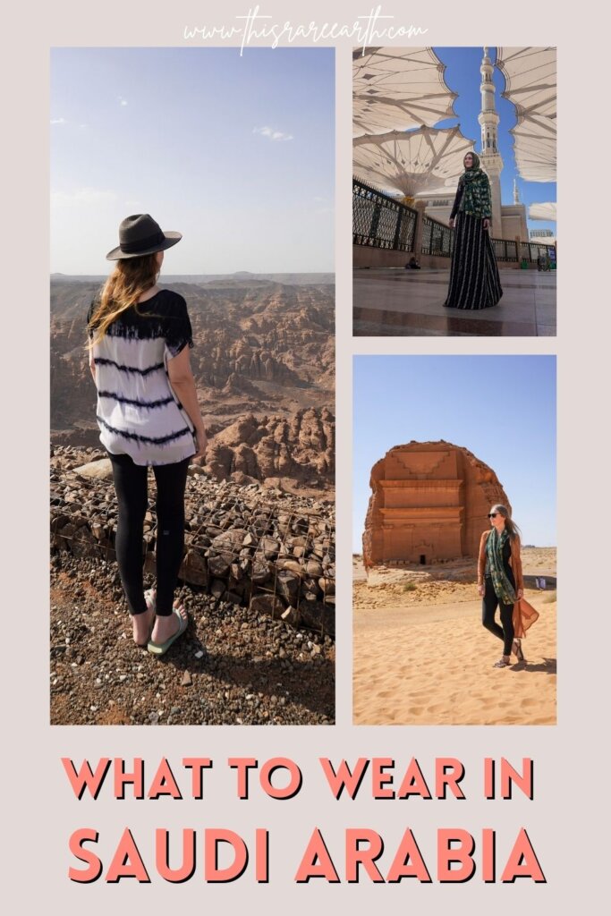 What to wear as a woman in Saudi Arabia Pinterest pin.